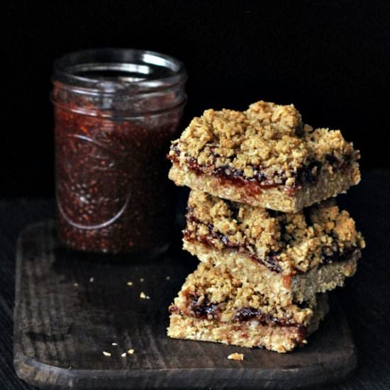 Strawberry Oat Crumble Bars