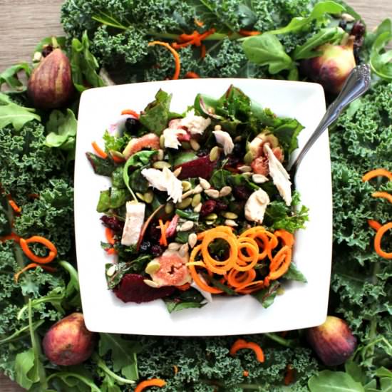 Harvest Kale Salad with Vinaigrette