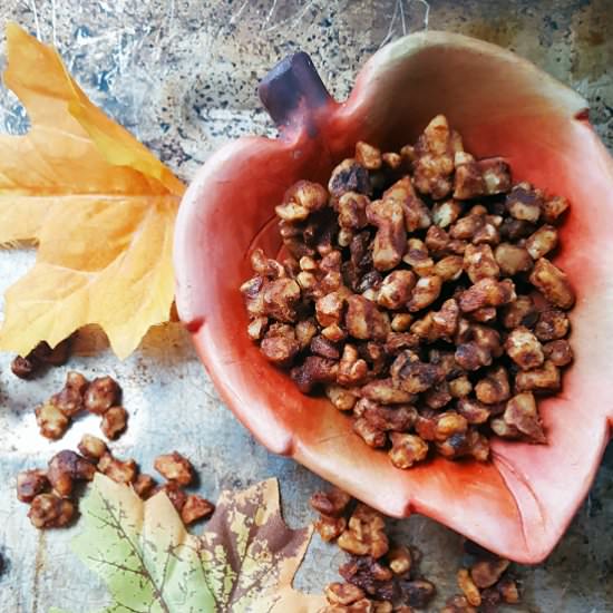 Pumpkin Spice Toasted Walnuts