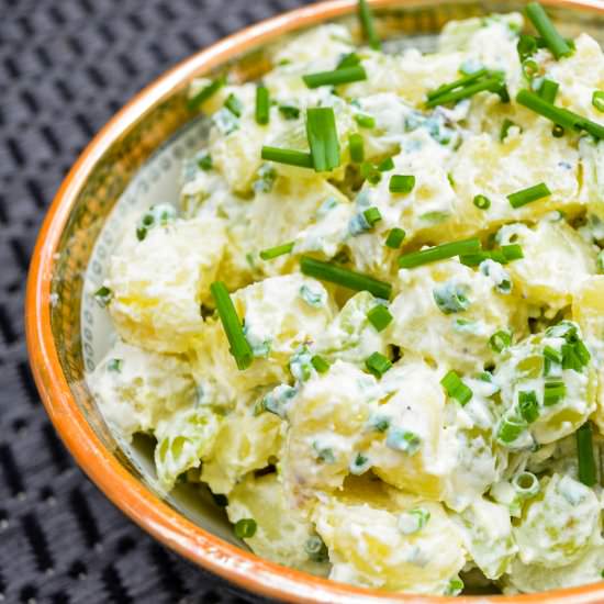 Creamy Potato Salad with Grapes