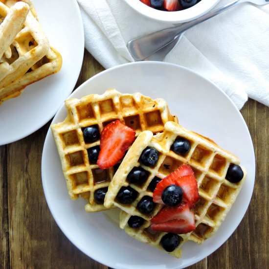 Easy Cinnamon Vanilla Flax Waffles