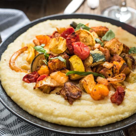 Roasted Vegetable Polenta Bowl