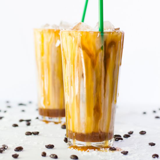 Iced Coconut Milk Caramel Macchiato