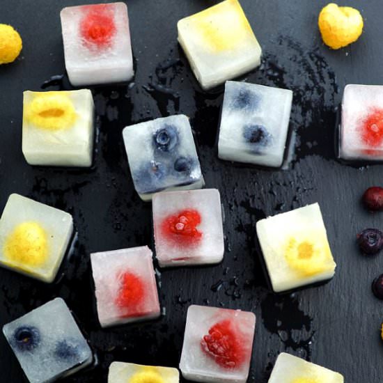 Coconut Water & Fruit Ice Cubes