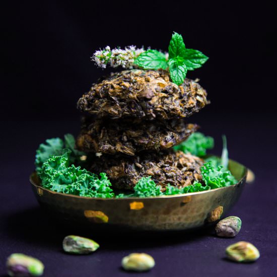 Spinach, Kale and Pistachio Fritter