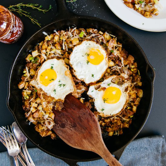 Hash & Crispy Fried Eggs Skillet
