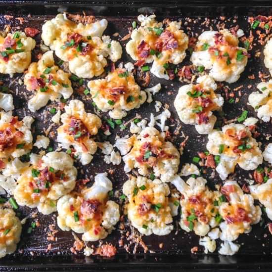 Loaded Smashed Cauliflower Bites