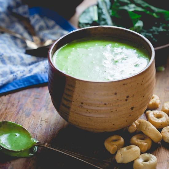 4 ingredient Kale Cheddar Soup