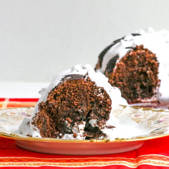 Marshmallow Choc Chip Bundt Cake