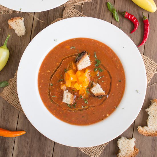 Fresh Tomato-Chili Gazpacho