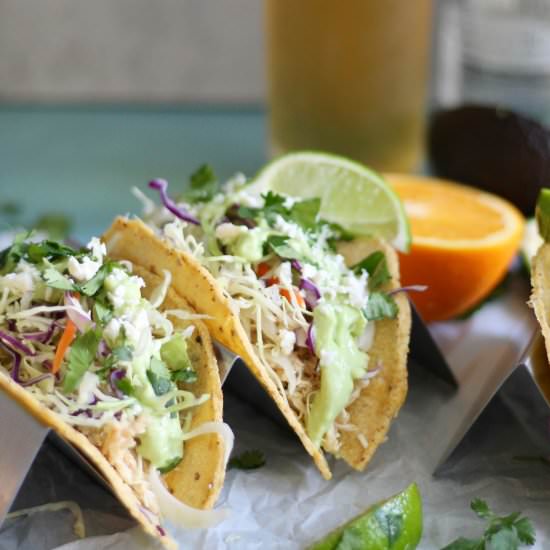 Slow Cooker Mojo Chicken Tacos