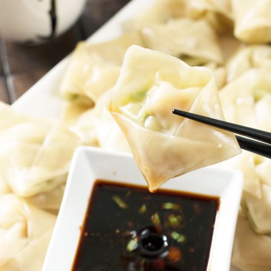 Steamed Shrimp Avocado Wontons