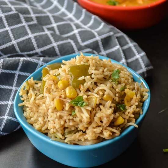 Sweet Corn Bell Pepper Pulav