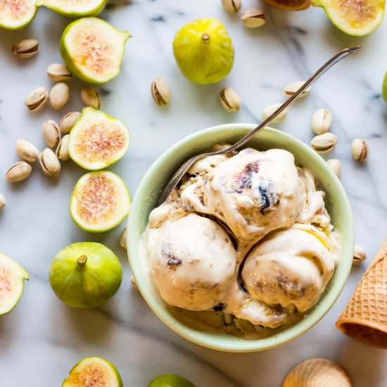 Ricotta Gelato with Pistachio + Fig
