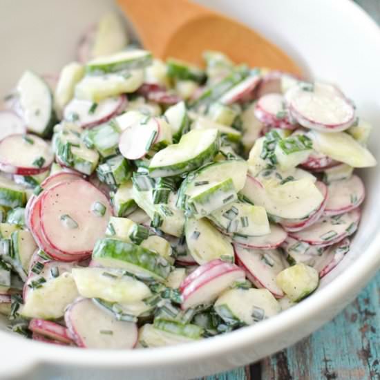 5 Ingredient Cucumber Radish Salad