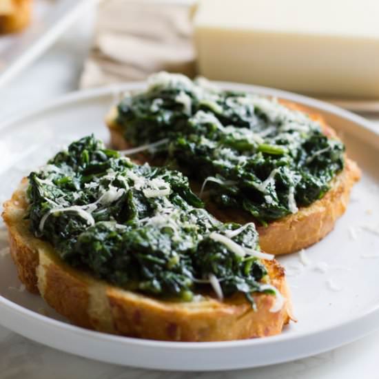 Spinach Asiago Bruschetta