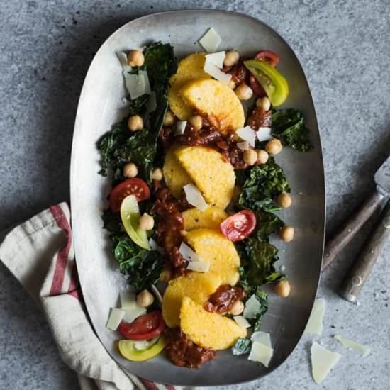 Pan-Fried Polenta & Kale
