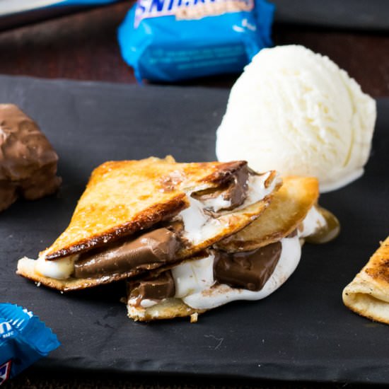 Dessert Quesadilla with Snickers