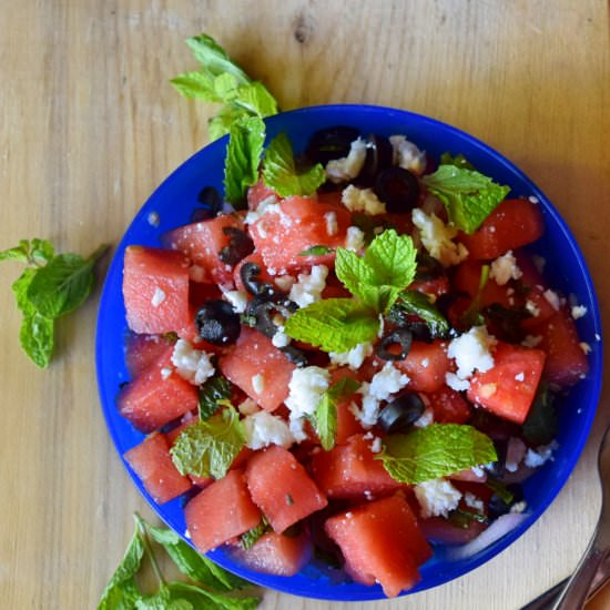 Watermelon Feta and Mint Salad