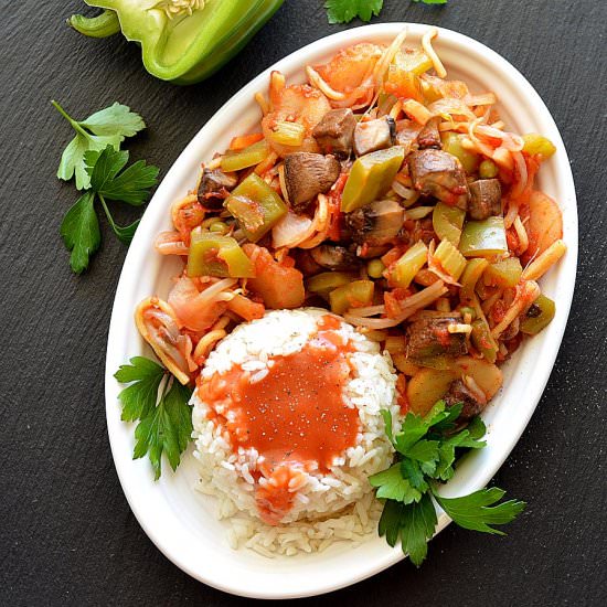 Green Pepper Chow Mein