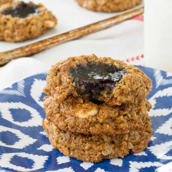 Jam Thumbprint Breakfast Cookies