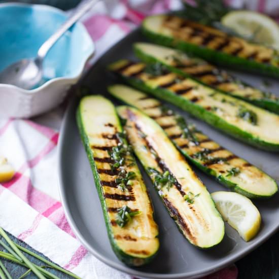 Herb Drizzled Grilled Zucchini