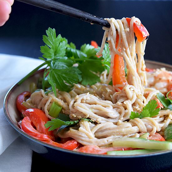 Coconut Shrimp Soba Noodles