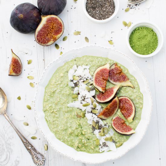Matcha & Coconut Overnight Porridge