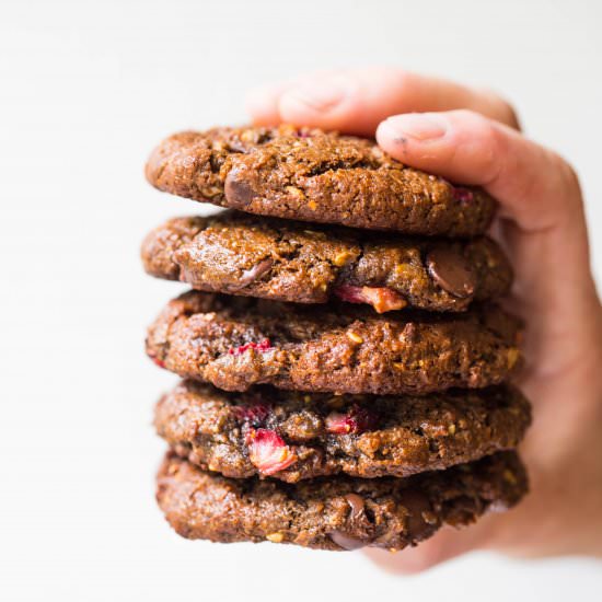 Peanut Chocolate Strawberry Cookies