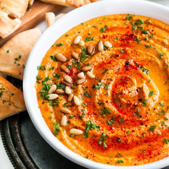 Roasted Red Bell Pepper Hummus