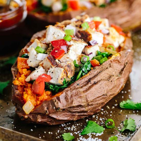 Stuffed Sweet Potato with Chicken