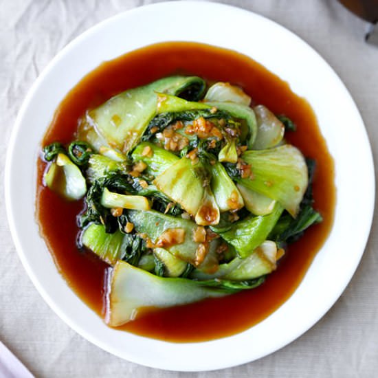 Bok Choy With Garlic & Oyster Sauce