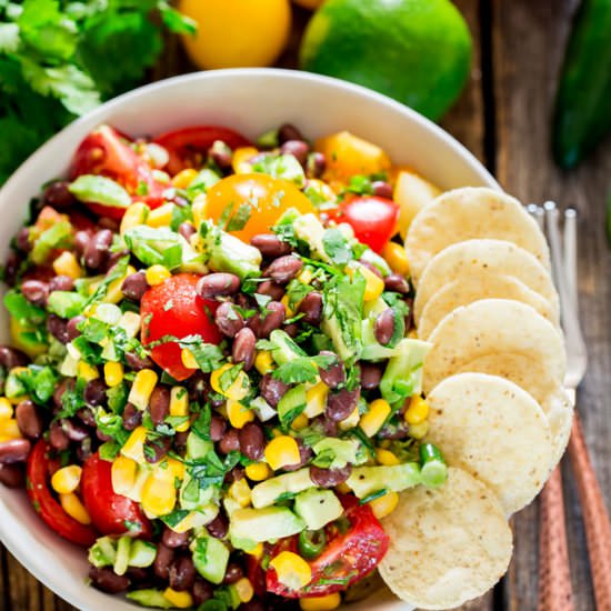 Black Bean Corn and Avocado Salad