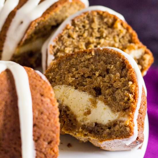 Cheesecake Swirl Carrot Bundt Cake