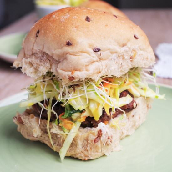 Asian Bean Burgers & Wasabi Slaw
