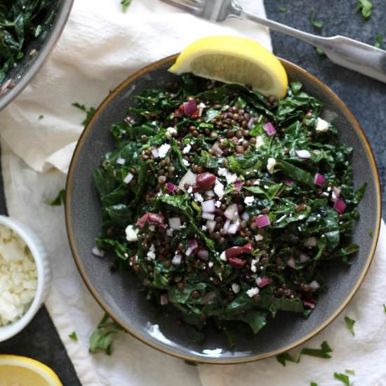 Mediterranean Kale Lentil Salad