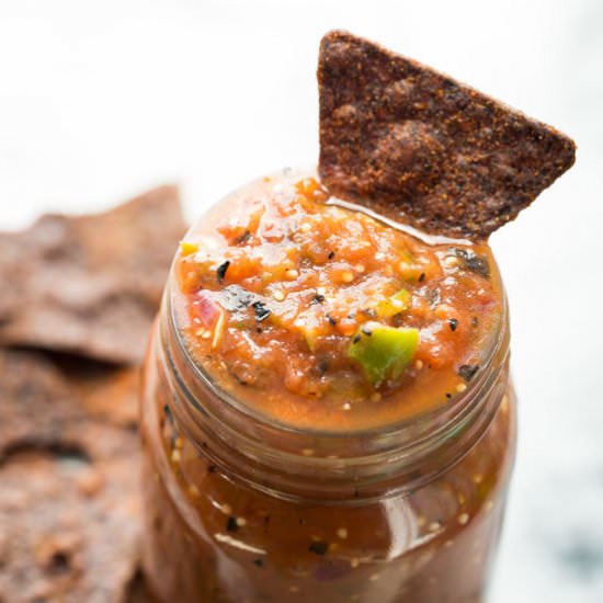 Blackened Tomatillo Tomato Salsa