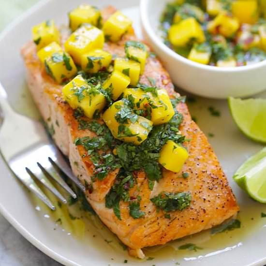 Chimichurri Salmon with Mango