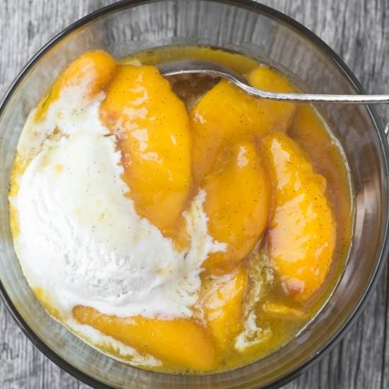 Bourbon Fried Peaches