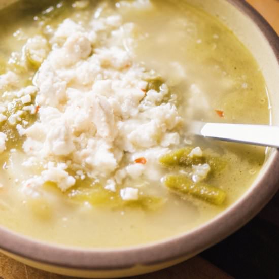 Green Chile, Potato, & Quinoa Soup
