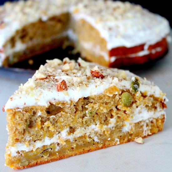 Pumpkin Cake with Lemon Cheese Filling
