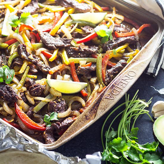 Sheet Pan Steak Fajitas