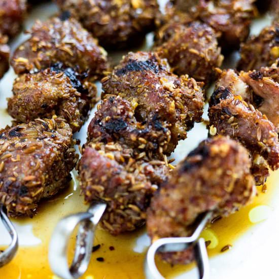 Cumin Chile Lamb Kabobs