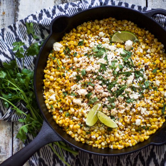 Skillet Mexican Corn on the Cob