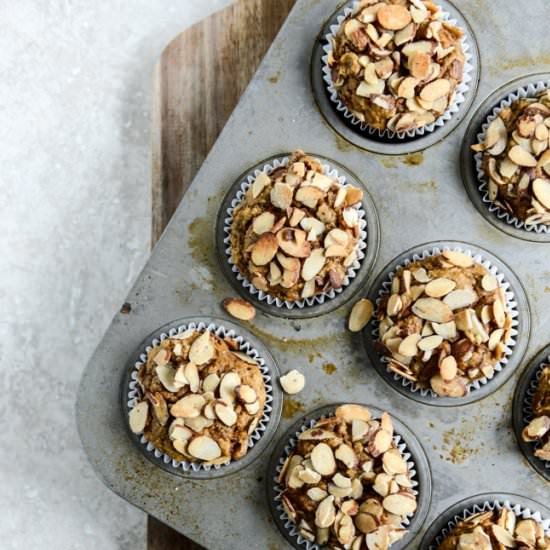 Toasted Almond Pumpkin Muffins
