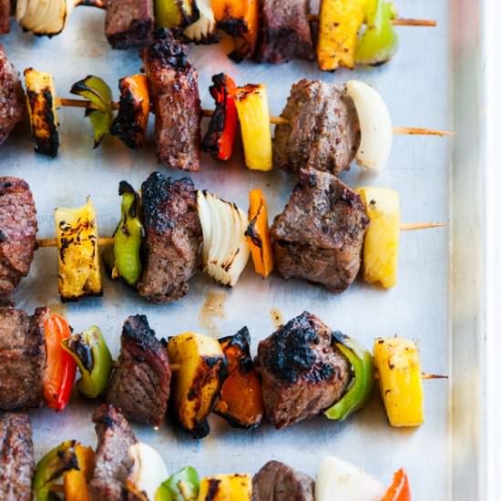 Grilled Pineapple Beef Kabobs