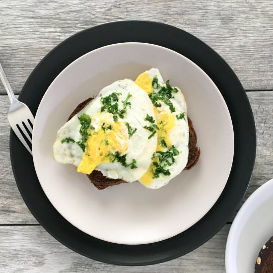 Fried Egg Kale Toast