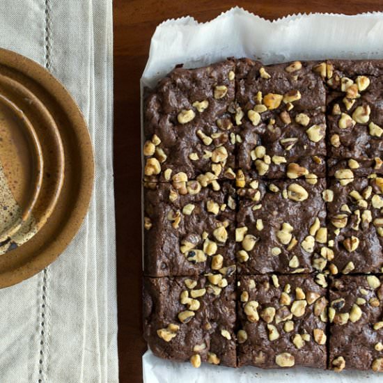 Gluten-free Vegan Walnut Brownies