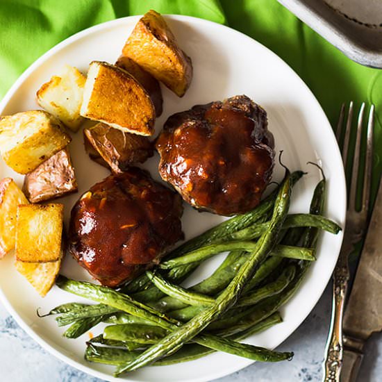 bbq meatballs potatoes green beans
