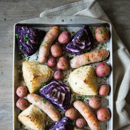 Sausage & Cabbage Sheet Pan Dinner